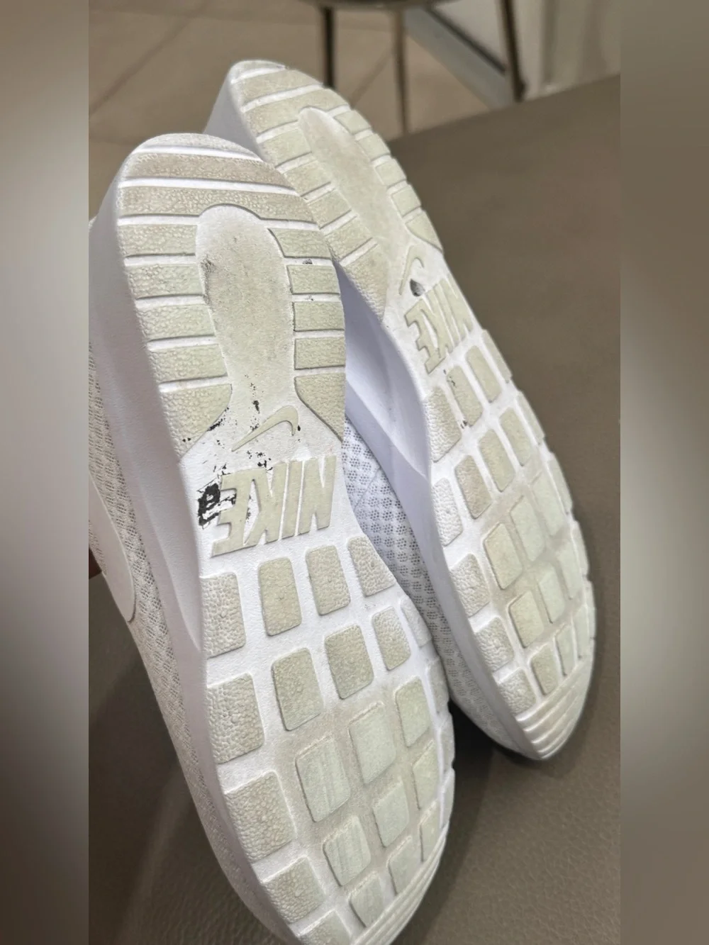 Nike White Mesh Athletic Sneakers